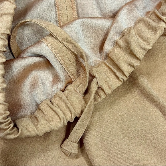 Dries Van Noten Camel Satin-Feel Elastic Waist Pants Women’s Size 34 - Picture 3 of 6